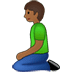 🧎🏾 person kneeling: medium-dark skin tone display on Samsung